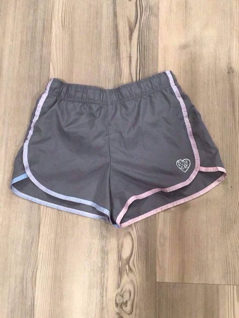 Body Glove Gray Athletic Shorts with Pink & Light Blue Trim